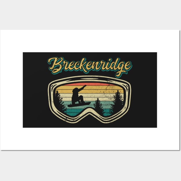 Snowboard Breckenridge Colorado Distressed Goggles Big Air Wall Art by markz66